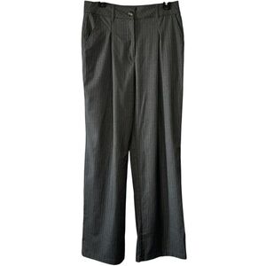 Wild Fable Women’s Gray Pinstripe High Rise Wide Leg Pleat Front Pants- Size 10